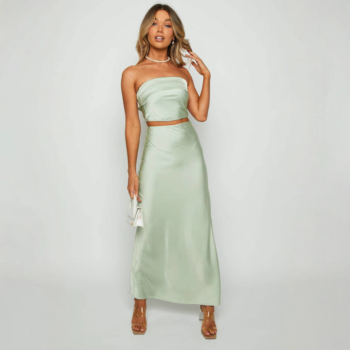 Women's Print Chest-wrapped Floral Slit Skirt - Norellé