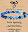 8mm Natural Stone Elastic Beaded Bracelet - Norellé