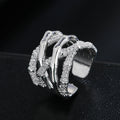 Copper Plated White K Micro-inlaid Zircon Ring Simple - Norellé