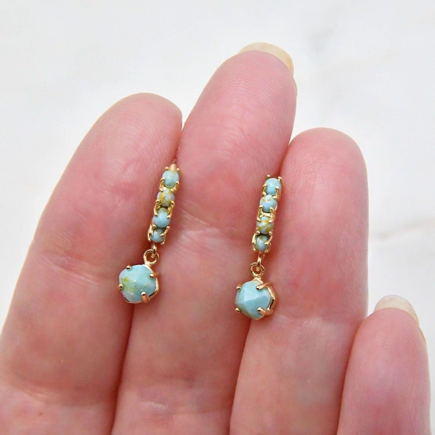 Turquoise Encircling Ear Ring With Embellished Stud Earrings - Norellé