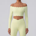 Off-shoulder Yoga Clothing Top Push Up With Breast Pads - Norellé