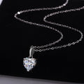 S925 Sterling Silver Moissanite Pendant Heart Necklace - Norellé