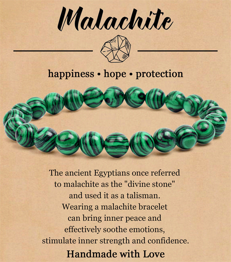 8mm Natural Stone Elastic Beaded Bracelet - Norellé