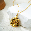 Elegant Necklace Plated 18K Real Gold Rose Flower Light Luxury - Norellé
