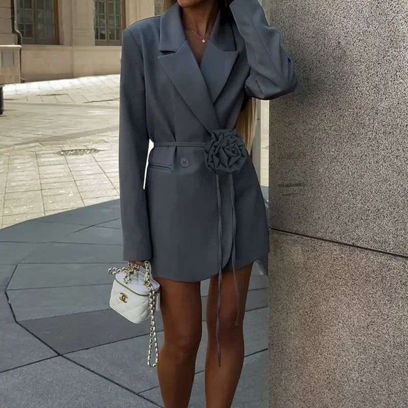 Women’s Fashion Belt Long Sleeve Blazer