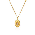 High-grade Oval Cat's Eye Pendant Titanium Steel Necklace - Norellé