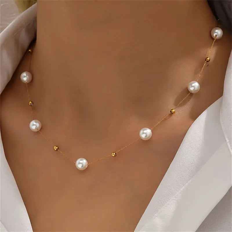 Fashionsimplepearl Necklace Cold - Norellé