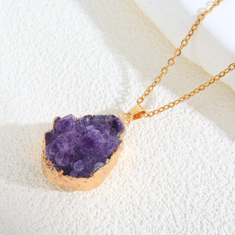 Fashion Irregular With Personality Amethyst Necklace Pendant - Norellé