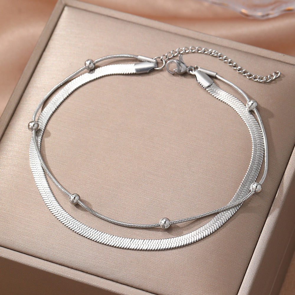 Simple Double Layer Snake Bone Anklet Sexy All-matching - Norellé