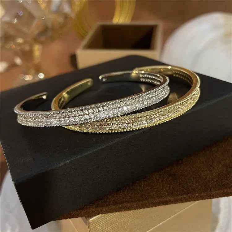 Light Luxury High-grade Exquisite Two-color Full Diamond Fine Bracelet - Norellé