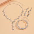 Fashion Crystal Necklace Ear Stud Bracelet Jewelry Accessories - Norellé