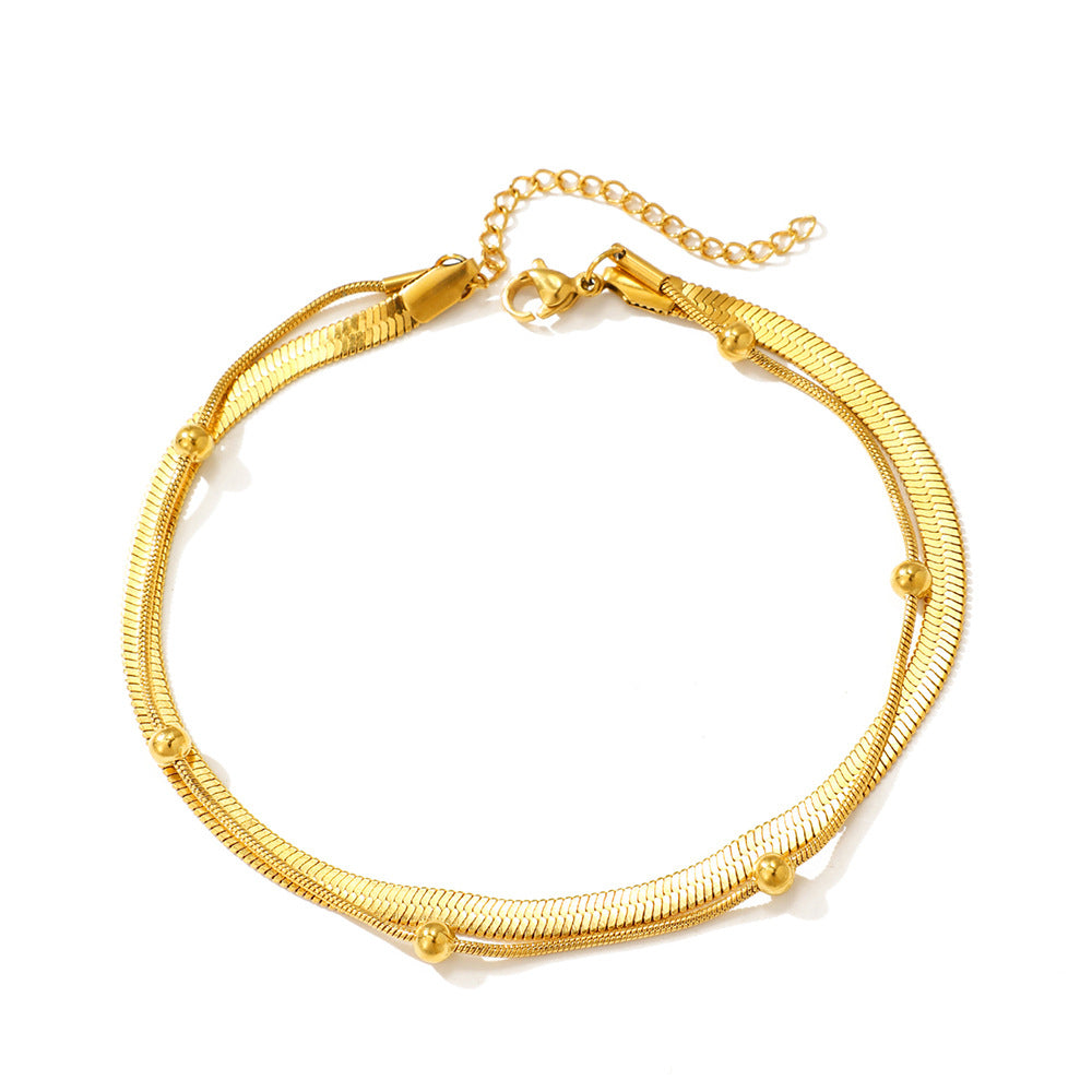 Simple Double Layer Snake Bone Anklet Sexy All-matching - Norellé