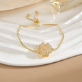 Simple Rotatable Flower Color-preserving Pure Copper Gold-plated Bracelet - Norellé