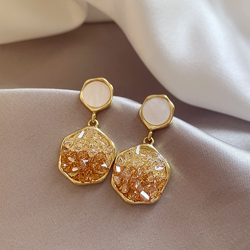 Women's Brown Gradient Crystal Diamond In The Debris Stud Earrings - Norellé