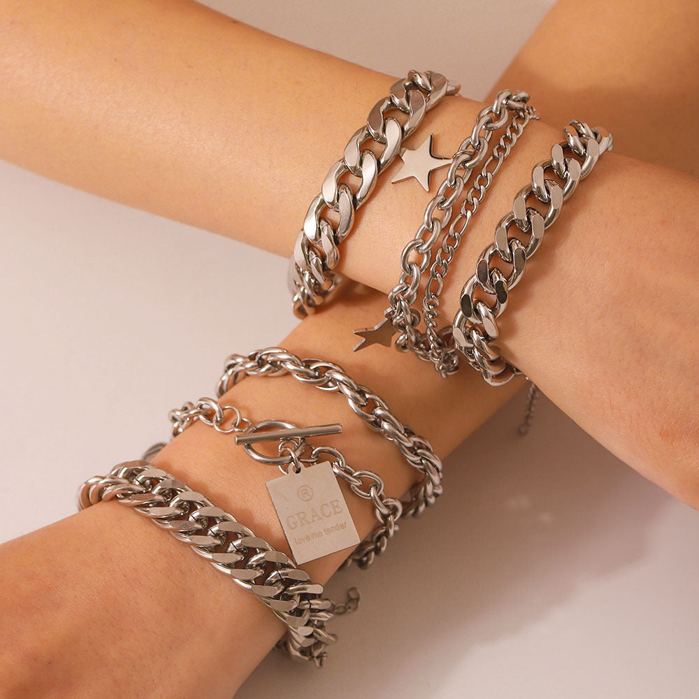 Fashion Unisex Style Retro Double-layer Five-pointed Star Chain - Norellé