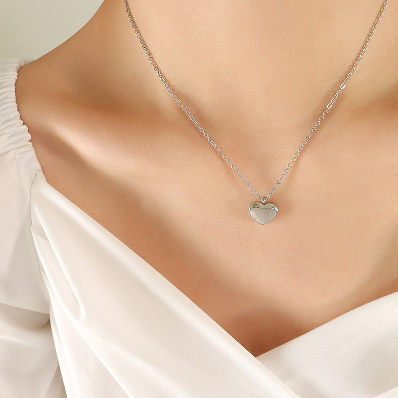 Heart Love Heart Couple Necklace 18K Real Gold Titanium Steel - Norellé