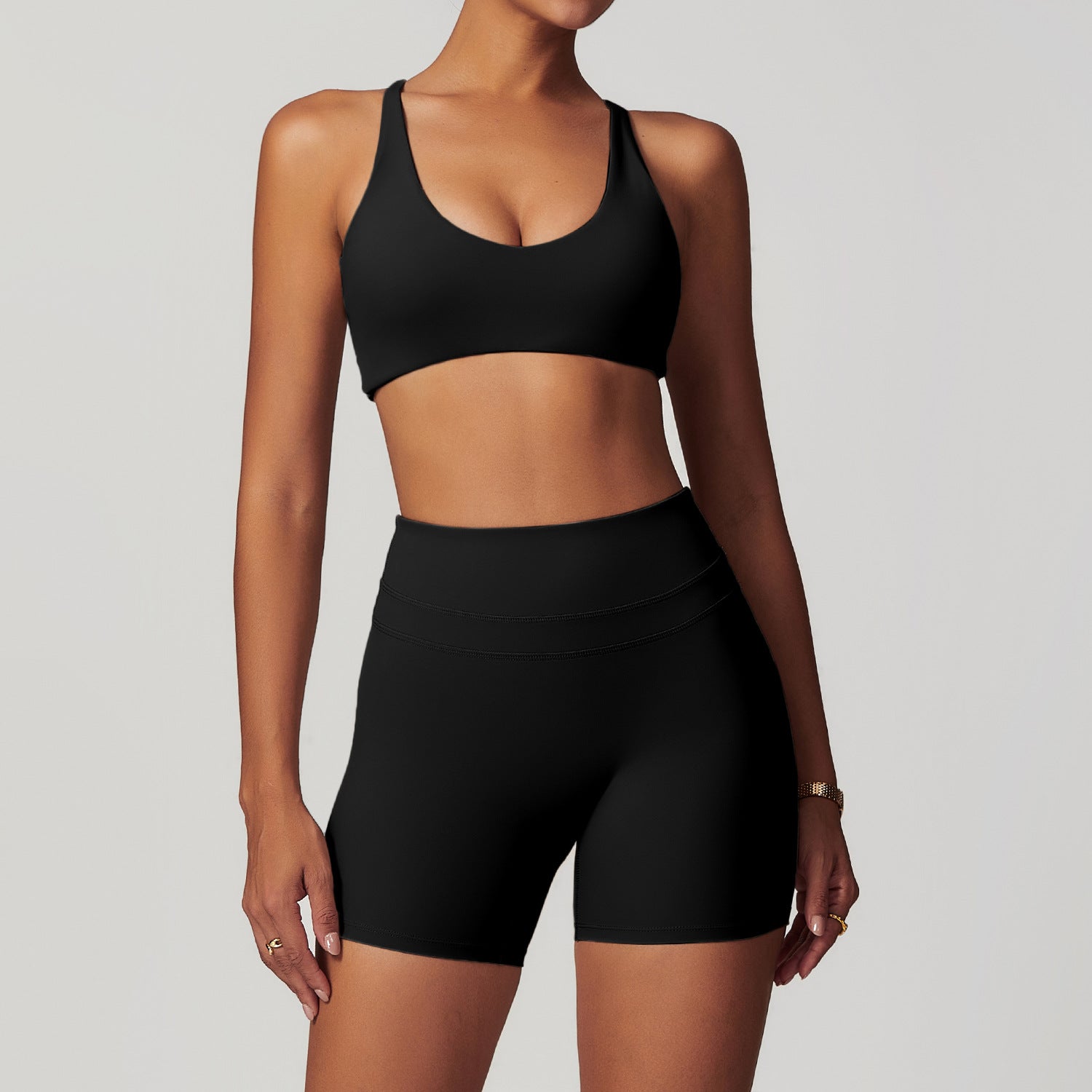 Women's Solid Color Sanding Tight Back Yoga Suit - Norellé