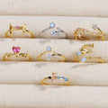 Triangle Diamond Small Blue Bouquet Ring - Norellé