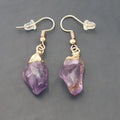 Natural Raw Ore Citrine Amethyst Rough Stone Simple Matching Earrings - Norellé