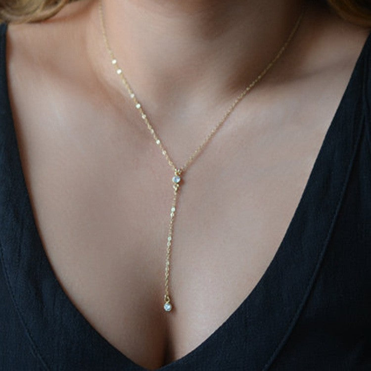 Fashion Simple Rhinestone Ball Pendant Necklace For Women - Norellé