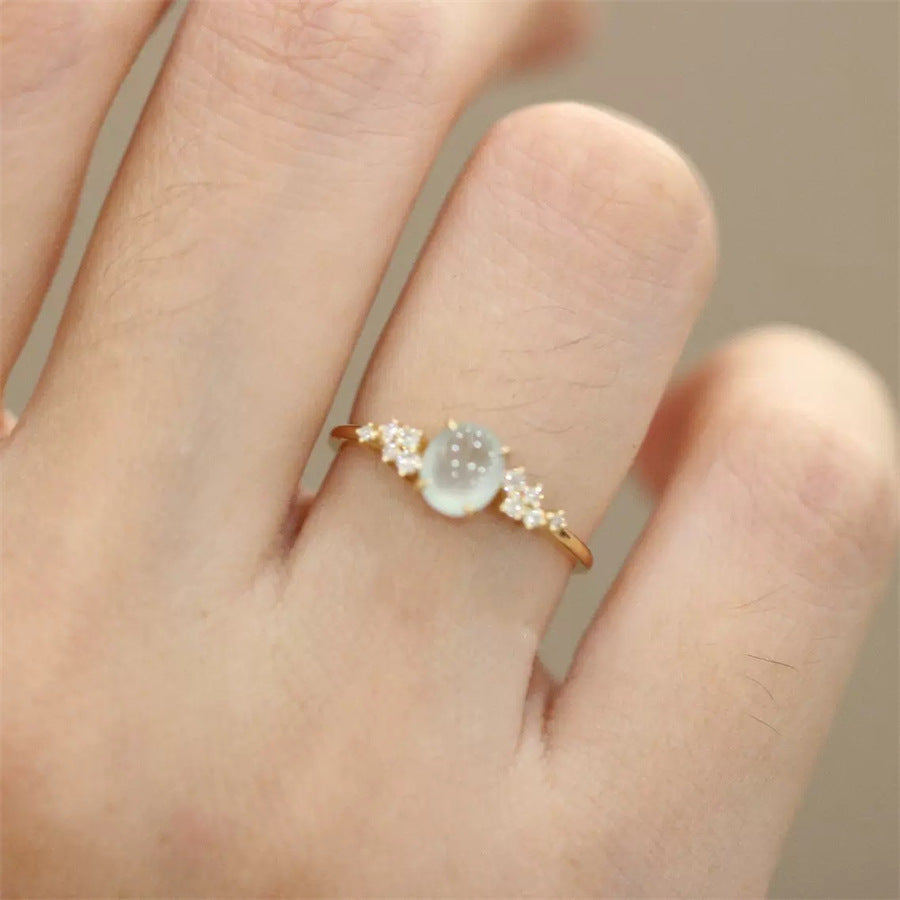 Women's French Aquamarine Colored Gems Zircon Ring - Norellé
