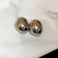 Gold Plated Silver Needle Irregular Oval Earrings - Norellé