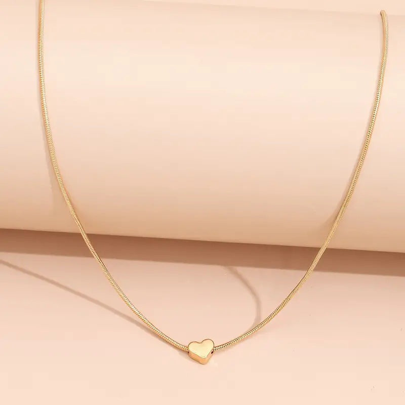 Fashion Snake Bones Chain Love Pendant Necklace - Norellé