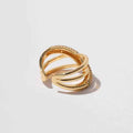New European And American Zircon Three-layer Cross Ring For Women - Norellé