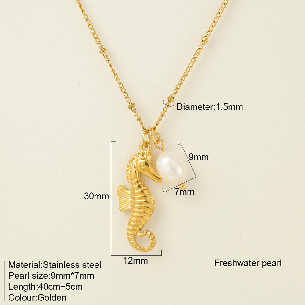 Titanium Steel Conch Turtle Shell Retro Easy Matching Necklace - Norellé