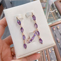Amethyst Zircon Earrings Necklace Ring Suit - Norellé