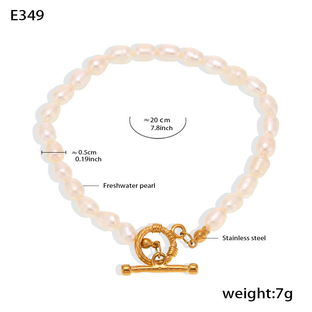 Baroque Freshwater Pearl Necklace Bracelet Earrings Ins Niche Sweet - Norellé