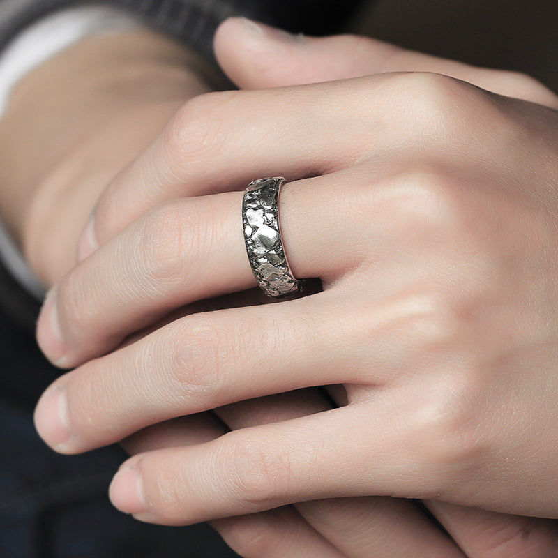 Seven Shang The Temperature Of Stone Impression Marcasite Ring Retro - Norellé