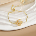Simple Rotatable Flower Color-preserving Pure Copper Gold-plated Bracelet - Norellé