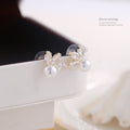 925 High-grade Three-petal Zircon Leaf Earrings - Norellé