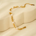 K Gold Stainless Steel Bracelet 6  Water Pearl Chain - Norellé