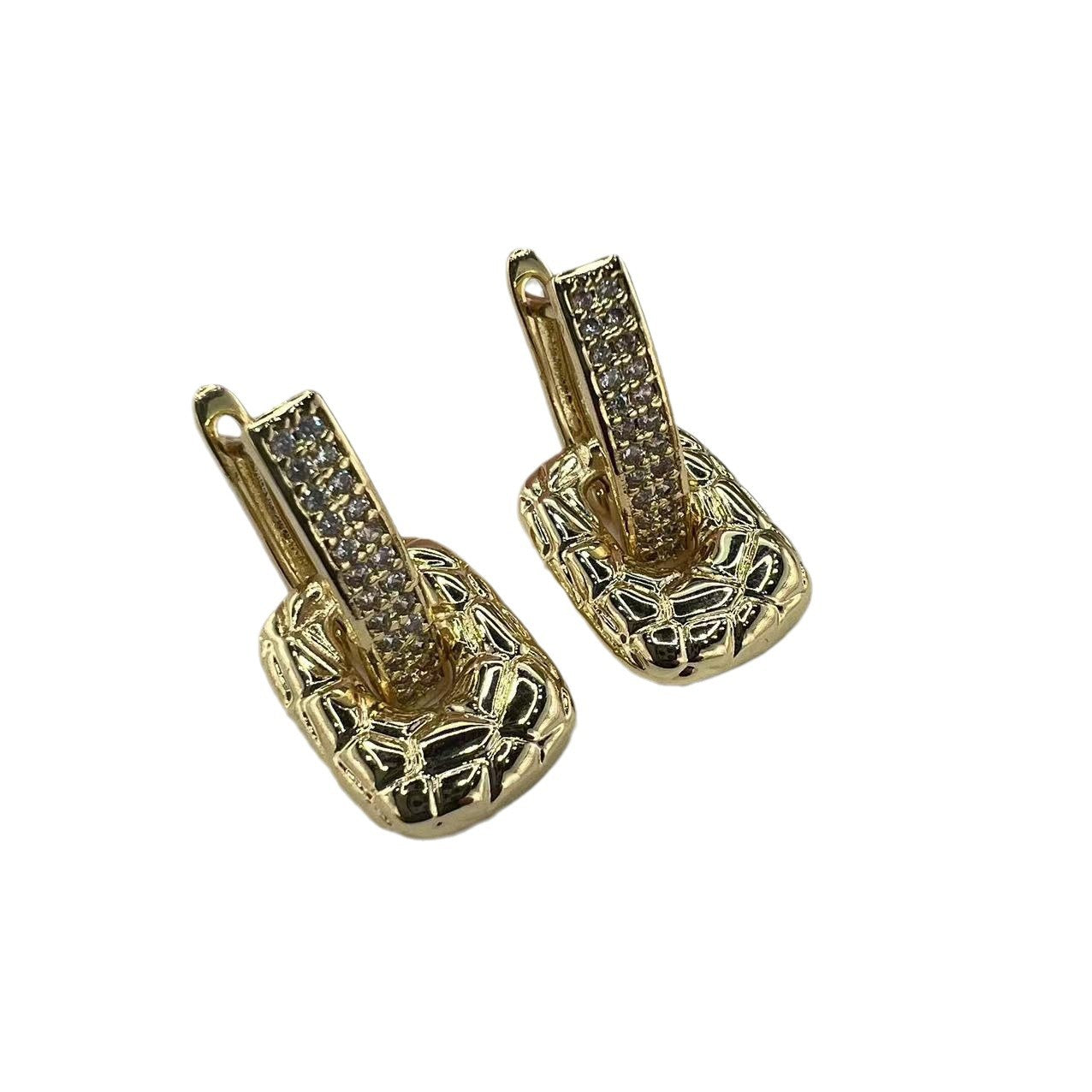 Creative Pure Copper Gold Plated Ear Clip Sterling Silver Needle - Norellé
