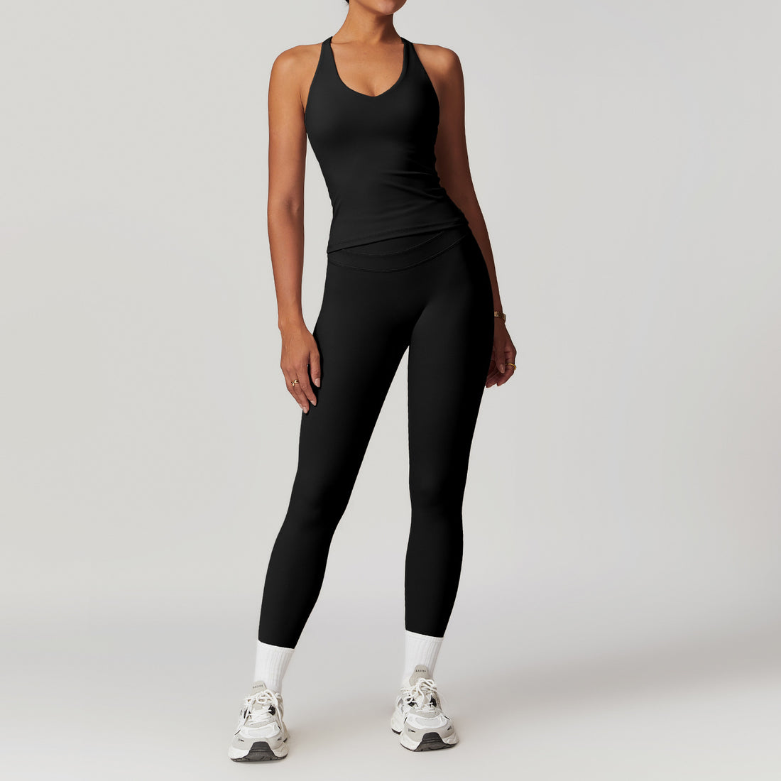 Women's Solid Color Sanding Tight Back Yoga Suit - Norellé