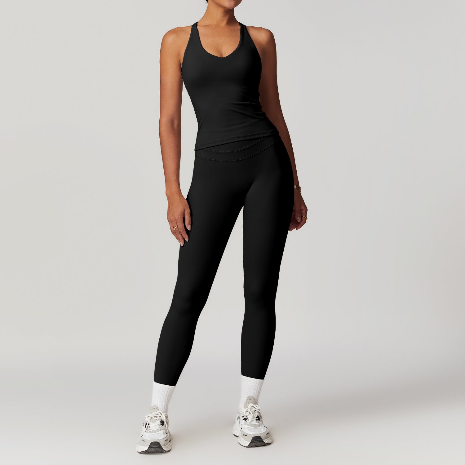 Women's Solid Color Sanding Tight Back Yoga Suit - Norellé