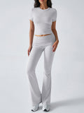 Casual Solid Color Slim Fit Short Sleeve Trousers Suit - Norellé