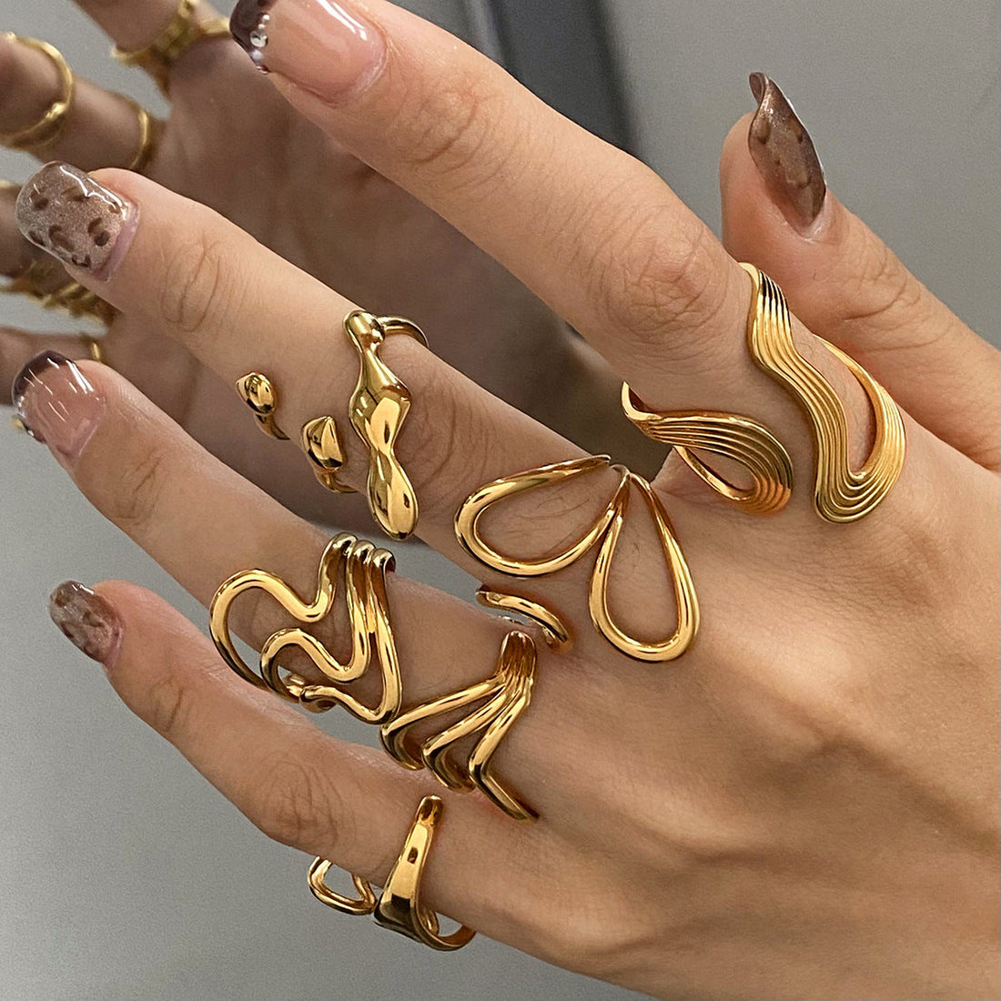 Irregular Line Simple Hollow Ring Personality All-match - Norellé