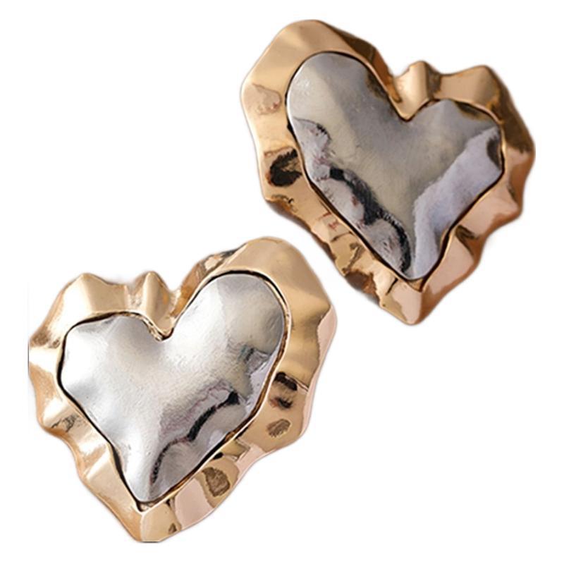 New European And American Fashion Love Color-block Ear Stud - Norellé