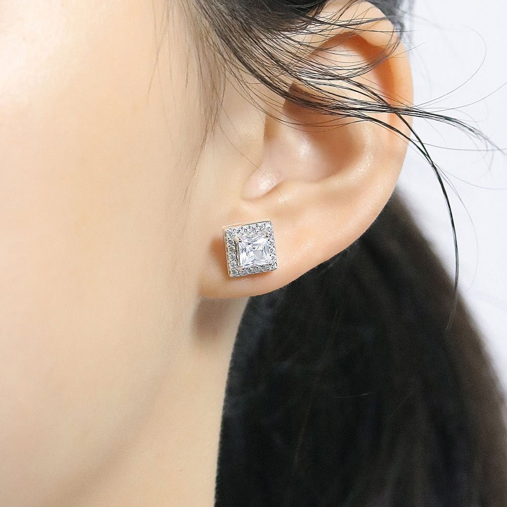 Inlaid Colored Gems Earrings S925 Sterling Silver Earrings - Norellé