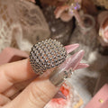 Hollow Ball Bracelet Suit Metallic White Gold Plated Eye-catching Ring - Norellé