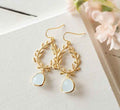 Irregular Temperament Emerald Wheat Ear Earrings - Norellé