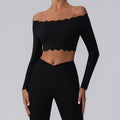 Off-shoulder Yoga Clothing Top Push Up With Breast Pads - Norellé