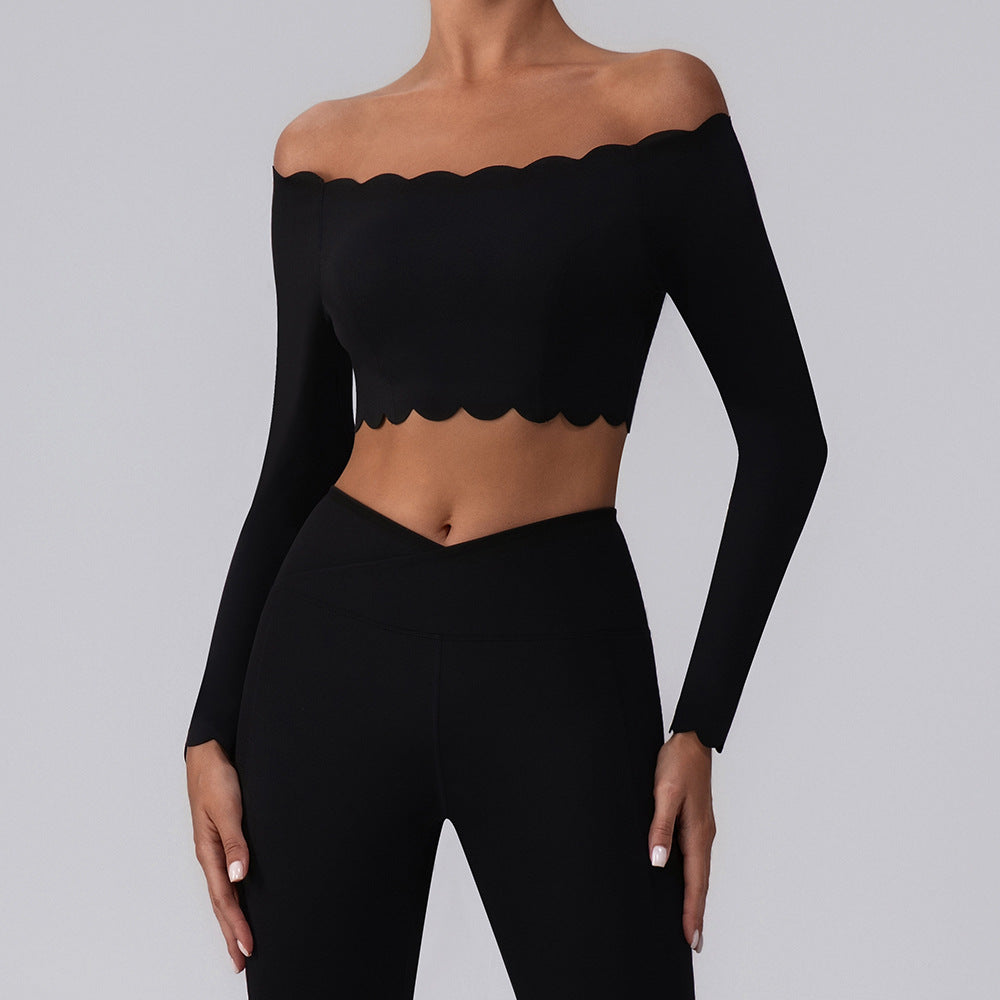 Off-shoulder Yoga Clothing Top Push Up With Breast Pads - Norellé