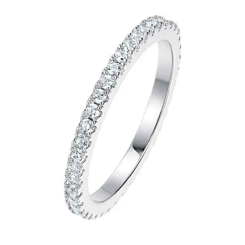 Fashion Special-interest Non-fading Single Row Full Rhinestone Zircon Ring For Women - Norellé