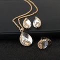 Geometric Gem Earrings Necklace Jewelry Suit - Norellé
