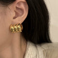 Metal Lines C- Shaped Personality Wild Earrings Minimalist Advanced Sense - Norellé