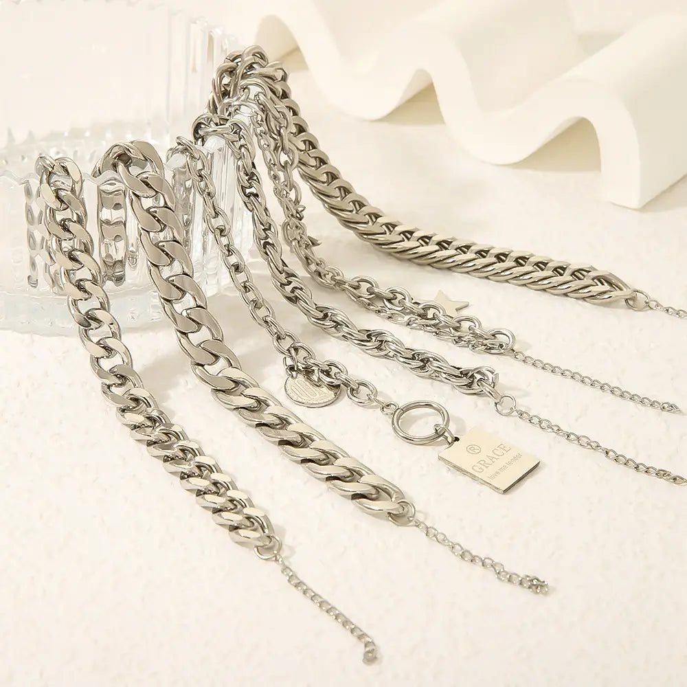Fashion Unisex Style Retro Double-layer Five-pointed Star Chain